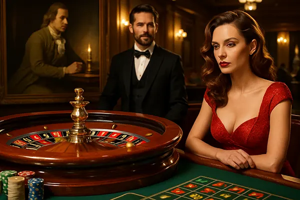 Film scene with roulette
